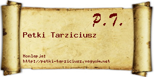 Petki Tarziciusz névjegykártya